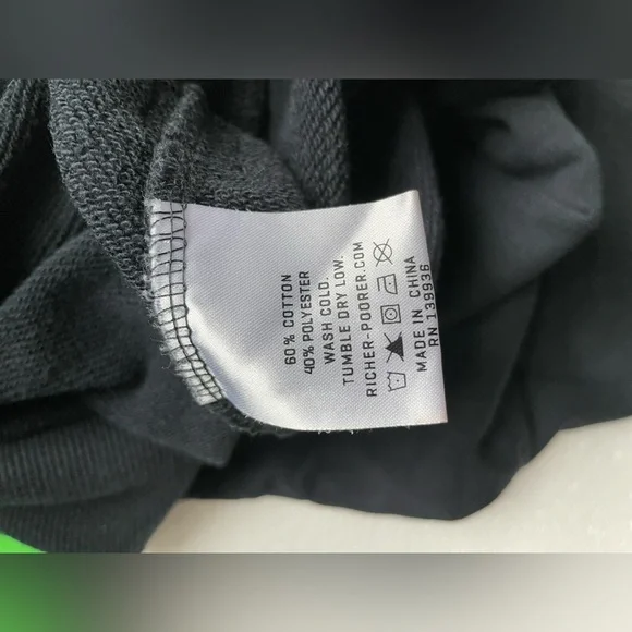 💥💥 RICHER POORER FRENCH TERRY NAVY RAGLAN SLEEVE SWEATSHIRT SIZE LARGE - Picture 2 of 6